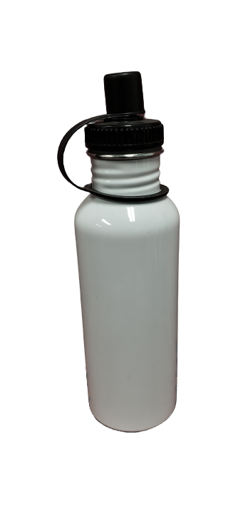20oz / 600ml Stainless Steel Water Bottle - Sipper Lid - White