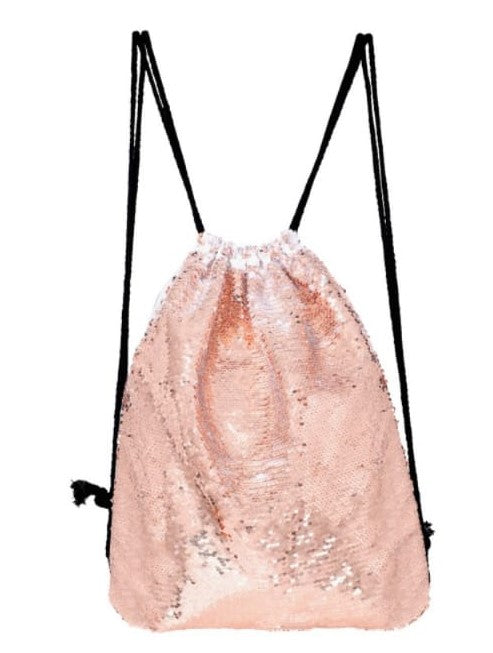 Sequin Drawstring Bag - Rose Gold