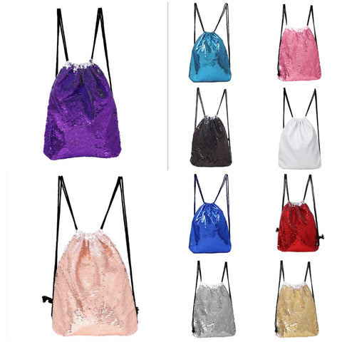 Sequin Drawstring Bag- Assorted colors