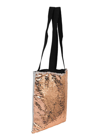 Sequin Tote Bag - Rose Gold