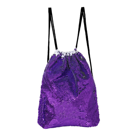 Sequin Drawstring Bag - Purple