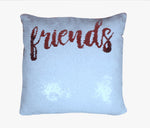 Sequin Pillow Case Square - White - Friends (Red Print)