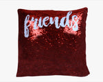 Sequin Pillow Case Square - Red - Friends