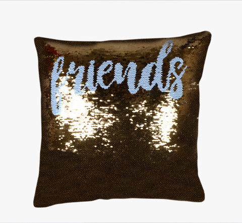 Sequin Pillow Case Square - Gold - Friends