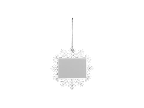 Plastic Hanging Ornament - Rectangular Snow Flake Small