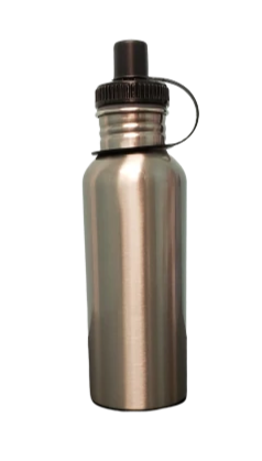 20oz / 600ml Stainless Steel Water Bottle - Sipper Lid - Silver
