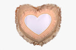 SUEDE PILLOW IVORY HEART WITH HEART INLAY
