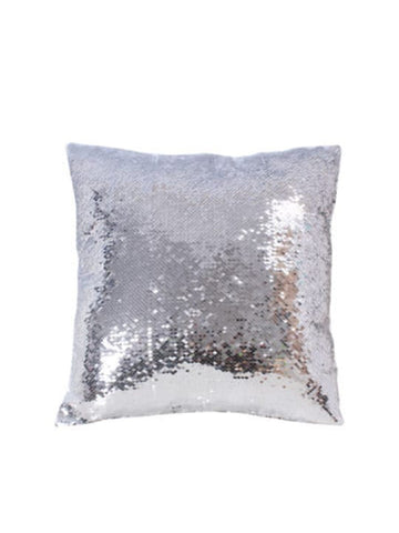 Sequin Pillow Case Square - Silver