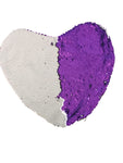 Sequin Pillow Case Heart - Purple