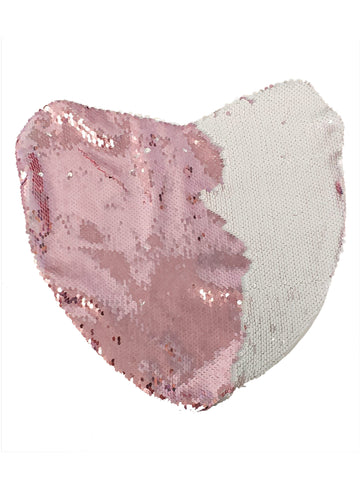 Sequin Pillow Case Heart - Pink