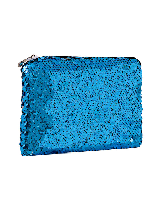Sequin Cosmetic Pouch - Luna Blue