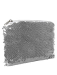 Sequin Cosmetic Pouch - Silver